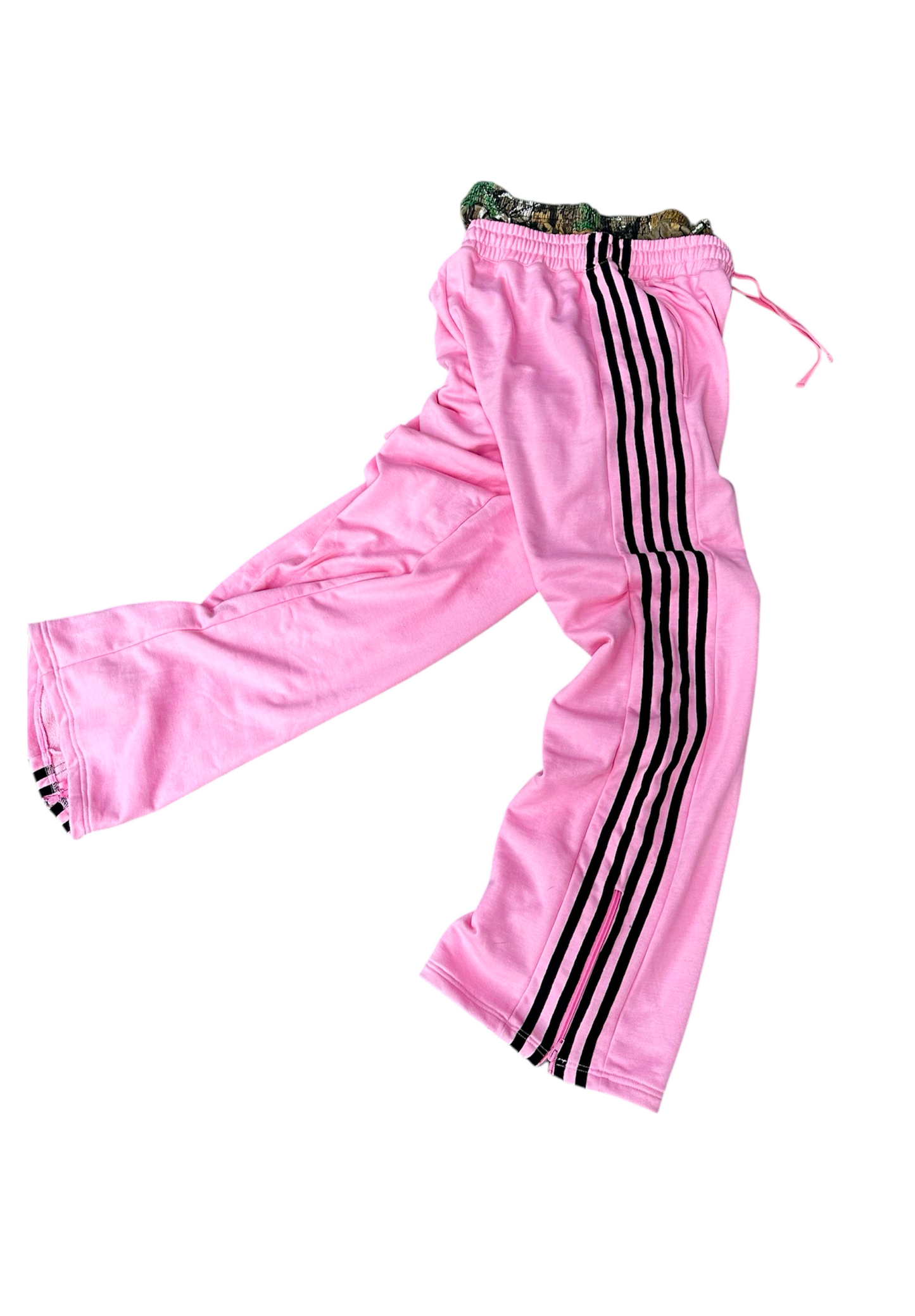 Camo double waist sweatpants (Black)